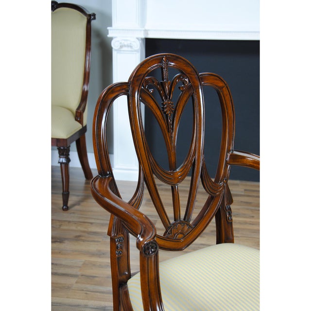 Wood Sweet Heart Dining Chairs- Set of 10 For Sale - Image 7 of 13