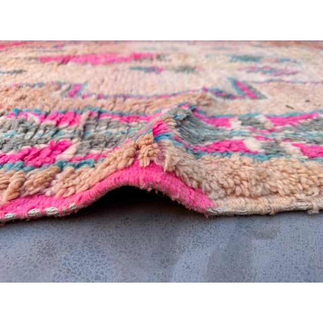 Tribal 1980s Pink Moroccan Vintage Rug - 5'9" X 12'1" Ft For Sale - Image 3 of 10