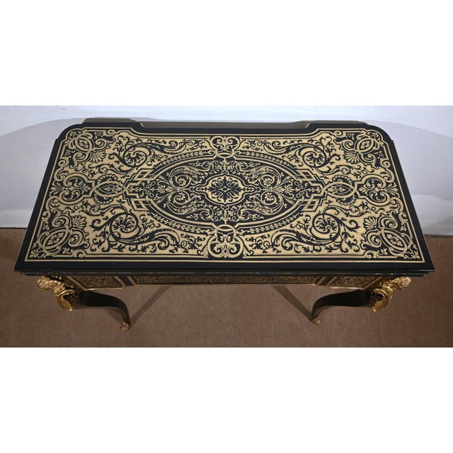 Napoleon III Console Table in Blackened Pear Tree, Mid-19th Century For Sale - Image 5 of 18