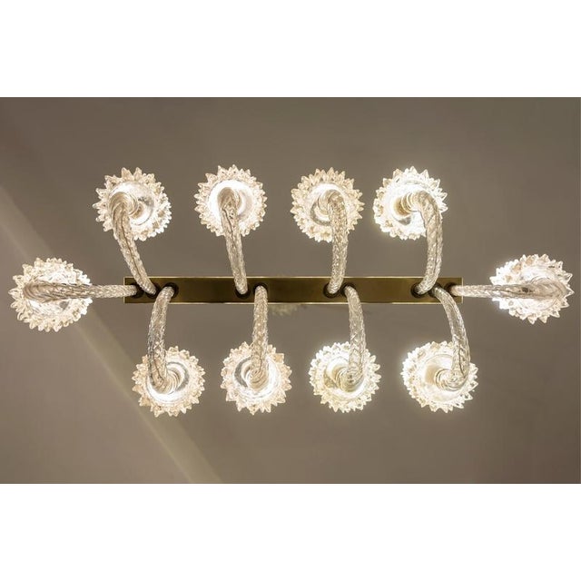 Vintage Art Deco Murano Glass Chandelier by Ercole Barovier, 1940 For Sale - Image 6 of 11
