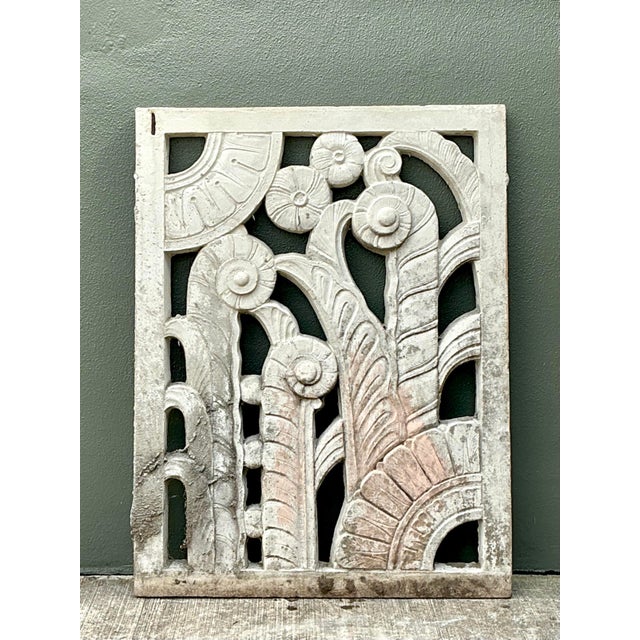 Mid 20th Century Vintage Deco Miami Beach Cast Concrete Panel For Sale - Image 5 of 12