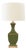 Matthew Izzo Home Gina Handpainted Metal Tole Table Lamp in Olive With Cream Silk Shade For Sale