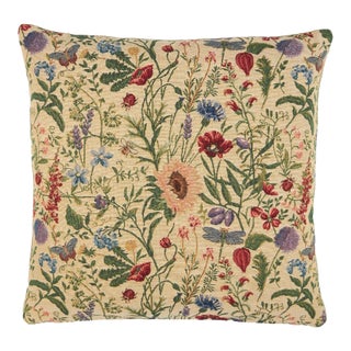Summer Garden Tapestry Cushion With Feather Filler - 46 X 46cm For Sale