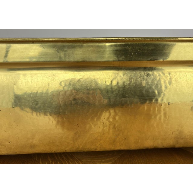 Metal Vintage Style Brass Jardiniere with Handles For Sale - Image 7 of 18
