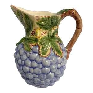 Vintage Majolica Grape Pitcher
