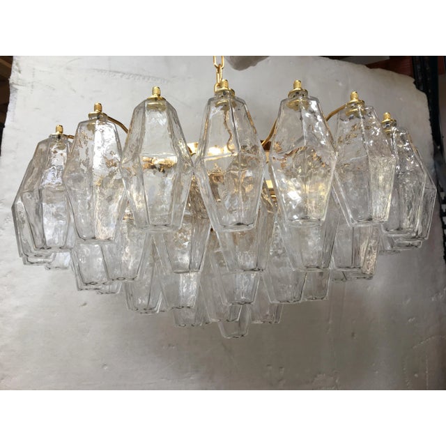Metal Italian Murano Glass Sputnik Chandelier Poliedro For Sale - Image 7 of 11