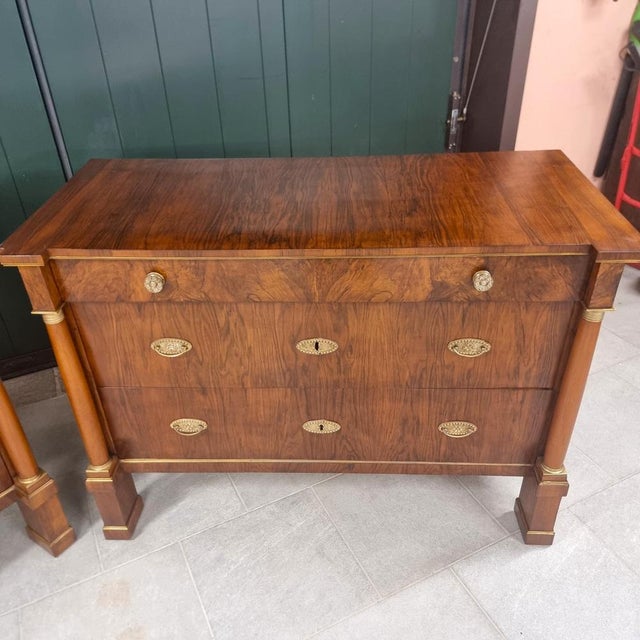 Empire Chests of Drawers in Walnut and High-Class Briar, 1810, Set of 2 For Sale - Image 10 of 14