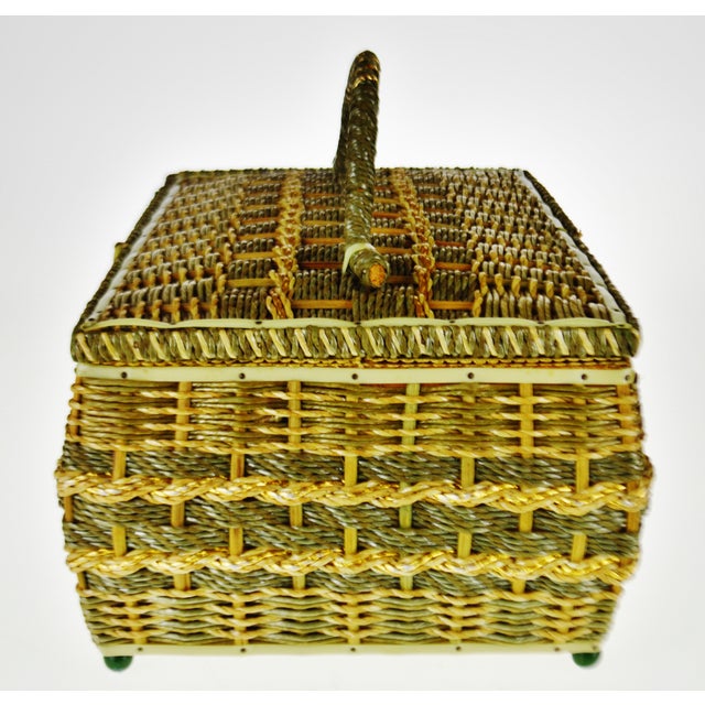 Vintage Japanese Wicker Sewing Basket Chairish