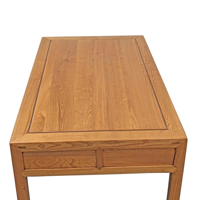 Wood Ming Dynasty Elm Two Drawers Coffee Table For Sale - Image 7 of 9