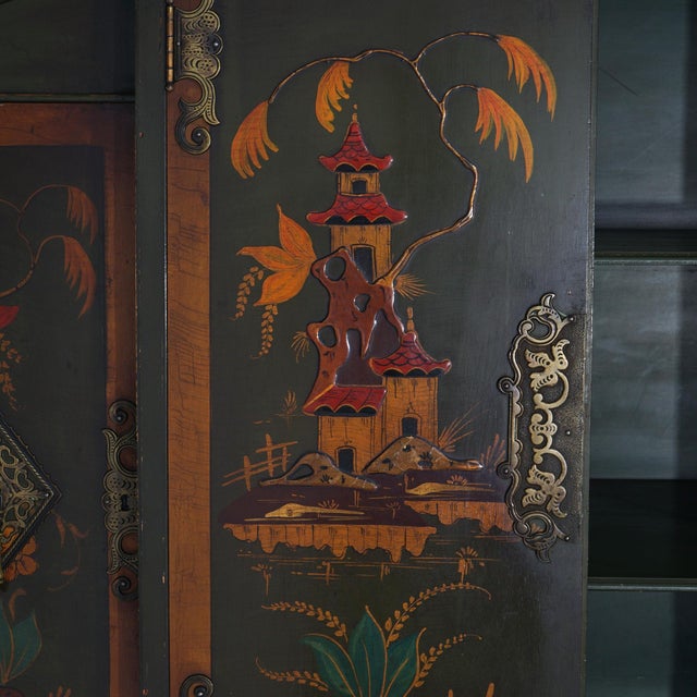 Antique French Style Carved Mahogany Polychromed Chinoiserie Decorated For Sale - Image 12 of 12