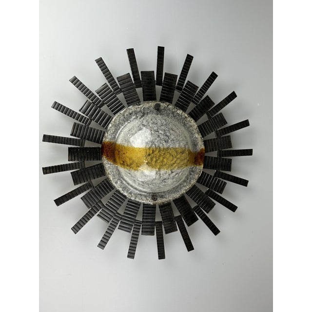 Vintage Brutalist Wall Lamp in Iron and Glass from Honsel Leuchten, 1960s For Sale - Image 12 of 18