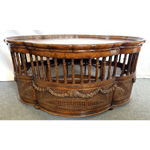 Late 20th Century Vintage John-Richard European Crossroads Collection French Cane Coffee Table For Sale - Image 5 of 18