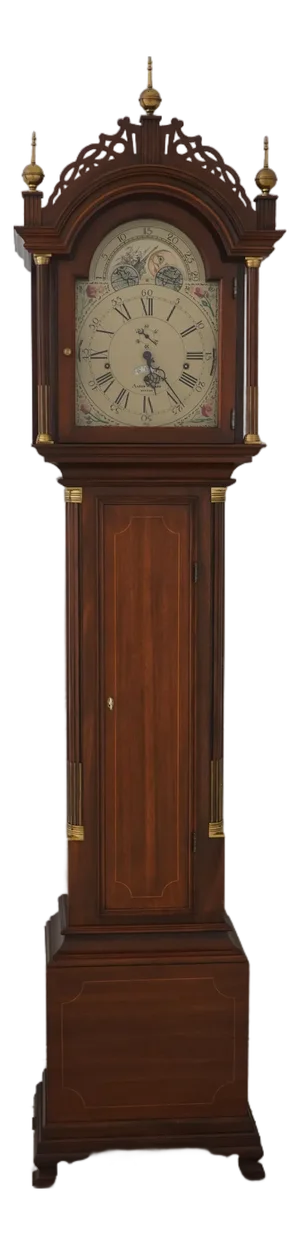 Sligh Aaron Willard Inlaid Mahogany Grandfather Clock