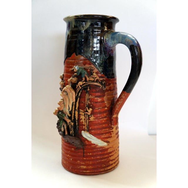 Antique Sumida Ware of a Pitcher With Thirteen Monkeys For Sale In Chicago - Image 6 of 12