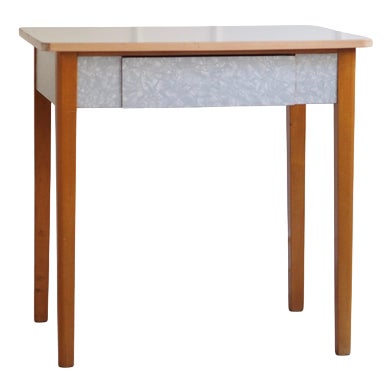 Mid-Century PVC Kitchen Table or Desk with Drawer For Sale