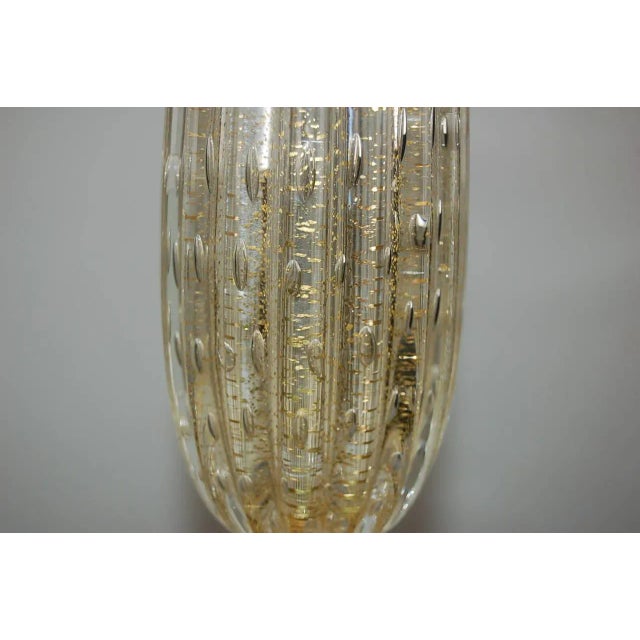 Vintage Murano Glass Lamps Gold For Sale - Image 10 of 10