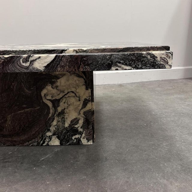 Stone Large Italian Cipollino Ondulato Marble Coffee Table, 1970s For Sale - Image 7 of 14