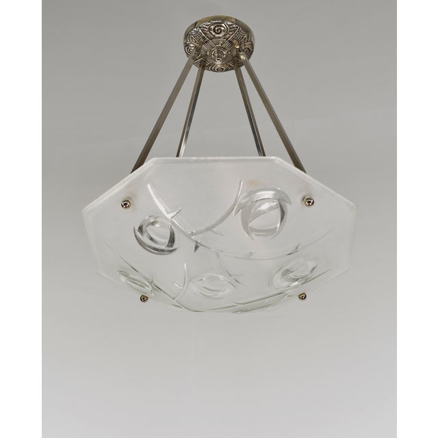 Art Deco French Art Deco Pendant Light by Degue 1930 France For Sale - Image 3 of 9