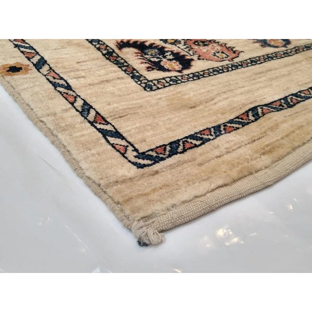Light Yellow 1990s Vintage Signed Persian Kashkuli Rug For Sale - Image 8 of 9