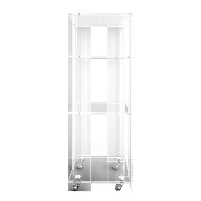 Rolling Acrylic Glass Shelf from Marais International, 1970s For Sale