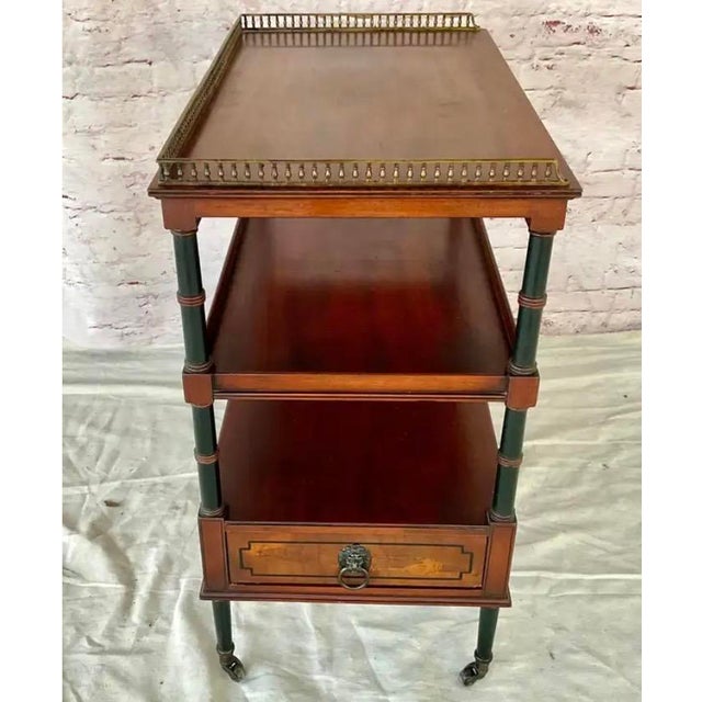 Beacon Hill Mahogany Etagere Side Table With Brass Gallery For Sale - Image 10 of 13
