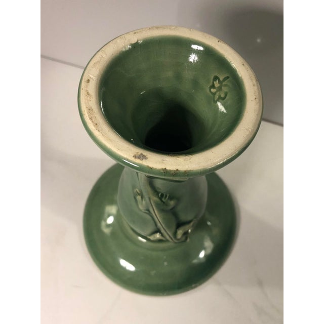 This fabulous Vintage Green Salamander Bud Vase will be a fun, yet practical, conversation on your tabletop or bookshelf....
