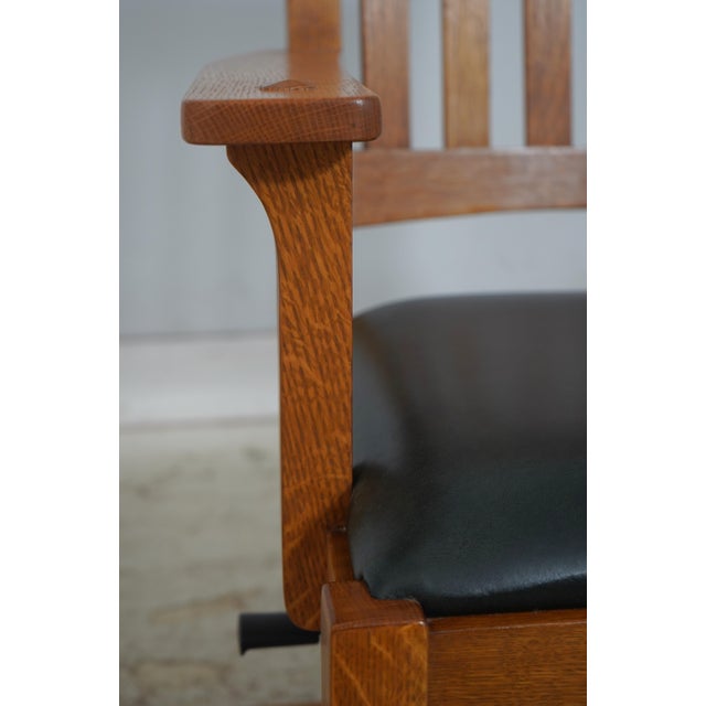 Stickley Arts & Crafts Mission Oak Office Chair For Sale - Image 15 of 18