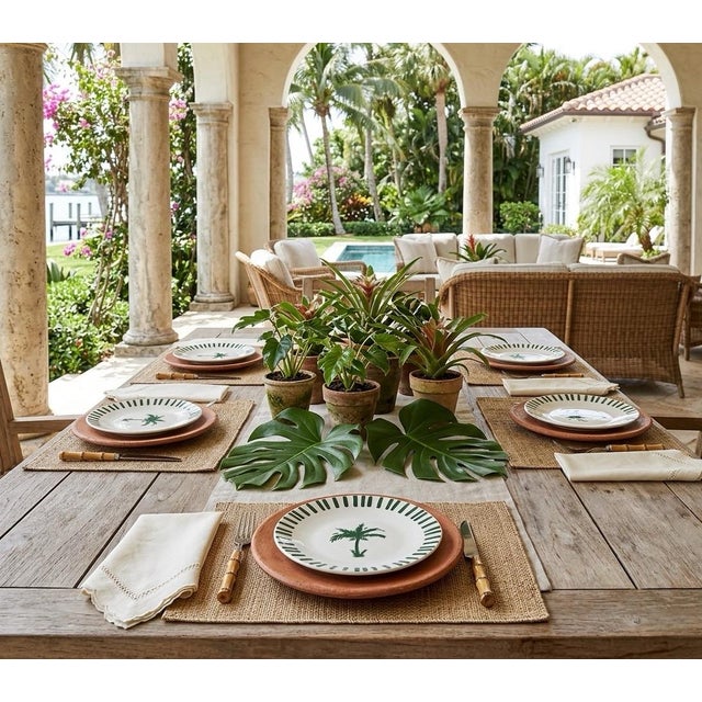 Set of Six Fern & Co. For Anthropologie "Palm Tree" Salad Plates For Sale - Image 9 of 12