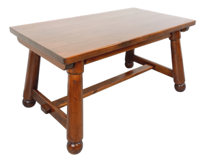 Brutalist Dining Table in Dark Pine Wood by Georges Robert, 1960s