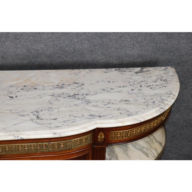 French 19th C. French Louis XVI Style Marble Top Bronze Mounted Sideboard For Sale - Image 3 of 16