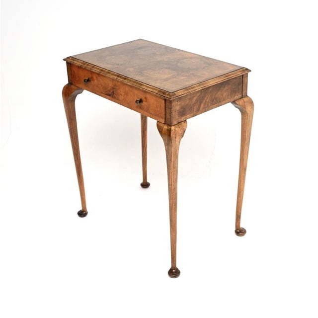 Vintage Burr Walnut Side Table, 1920 For Sale - Image 4 of 11