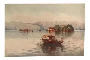 1905 Original Italian Print - Italian Travel Colour Plate - a Summer Evening, Lago Maggiore