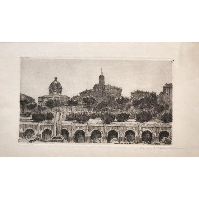 Carlo Alberto Petrucci, View of Rome, Original Etching and Drypoint, 1964 For Sale - Image 3 of 3