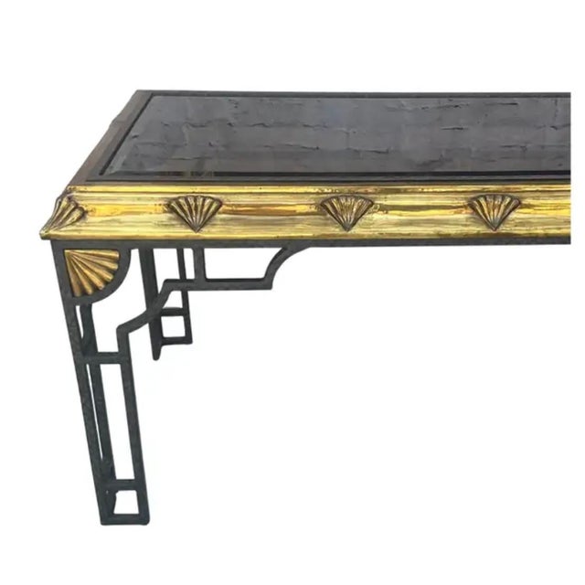 Metal Brass Forged Iron Console Table For Sale - Image 7 of 9