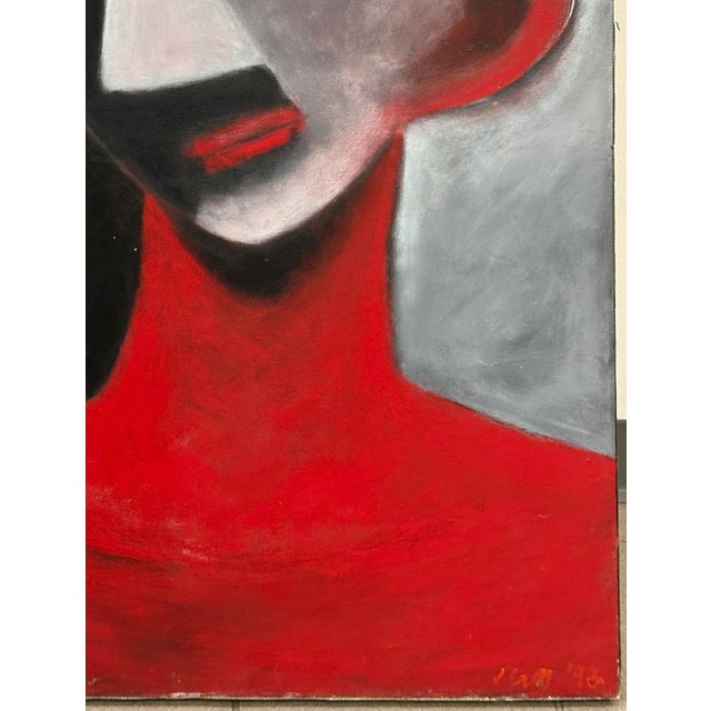 Abstract “Untitled” Acrylic on Canvas Portrait Painting by Judy Gittelsohn - For Sale - Image 3 of 6