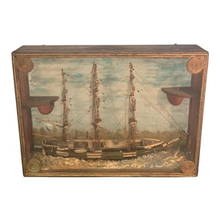 Handmade 1900s Ship Diorama For Sale