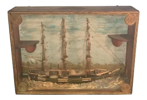 Handmade 1900s Ship Diorama