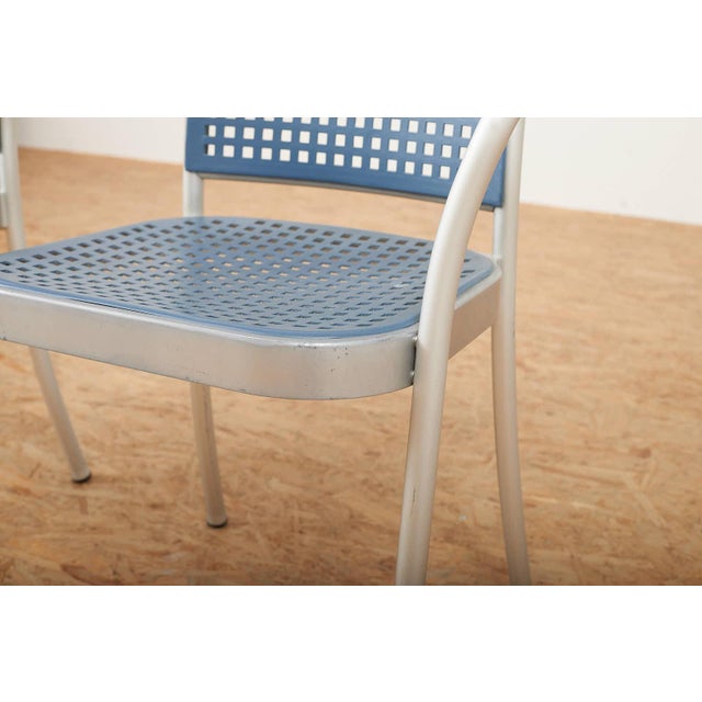 Silver Chair with Aluminum Frame by Vico Magistretti, 1989 For Sale - Image 6 of 12