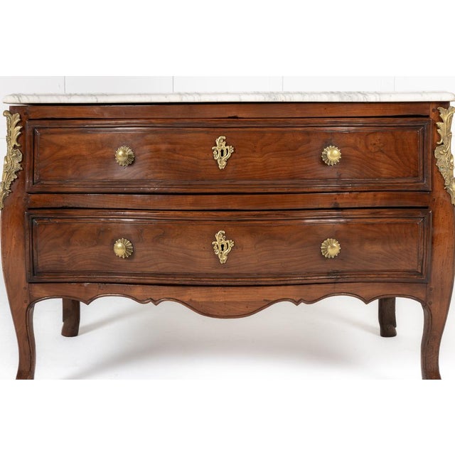18th Century French Cherrywood Serpentine Commode For Sale - Image 6 of 7