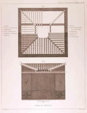 G.B. Cipriani, Atrium Toscan, Original Etching, Late 18th Century