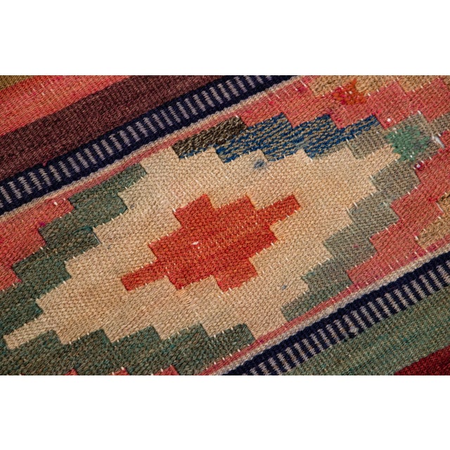 Textile 1960s Vintage Turkish Kilim Multicolor Handmade Tribal Wool Rug For Sale - Image 7 of 8