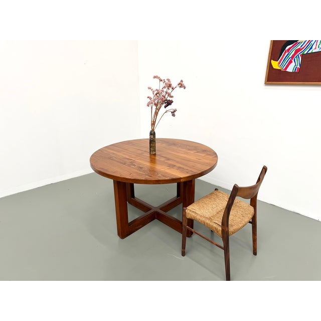 Vintage Round Table in Elm, 1950s For Sale - Image 12 of 18