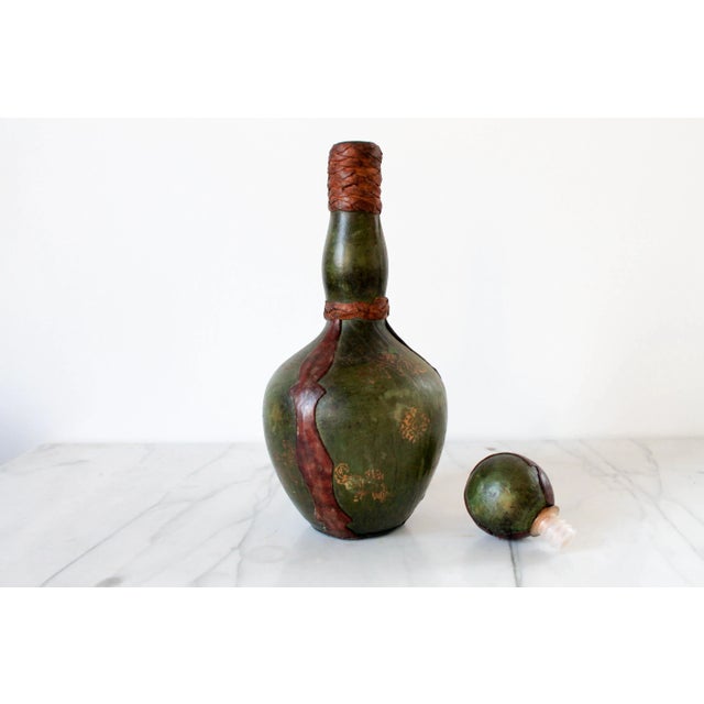 Mid 20th Century Vintage Italian Leather Decanter For Sale - Image 5 of 11