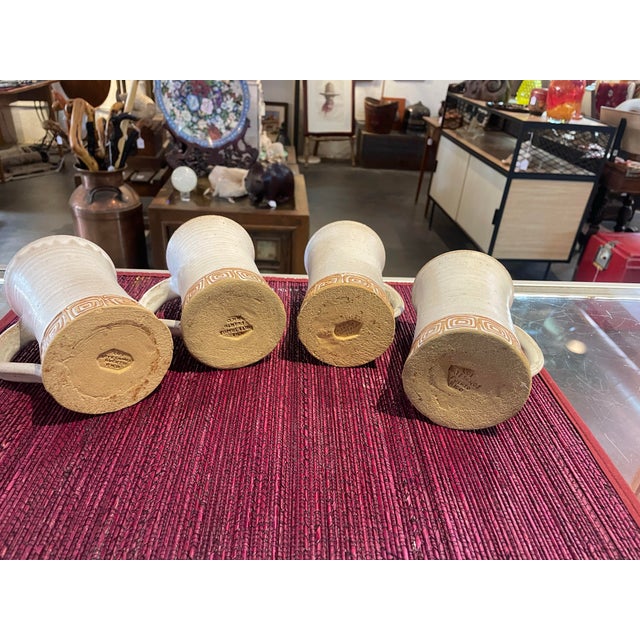 1960s Vintage Los Artsanos Studio Pottery Mugs- Set of 4 For Sale - Image 5 of 6