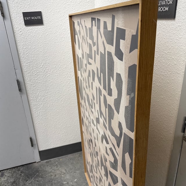 Coup d'Esprit for Four Hands Art Studio “Block Iii” Framed Wood Panel Art For Sale - Image 11 of 12