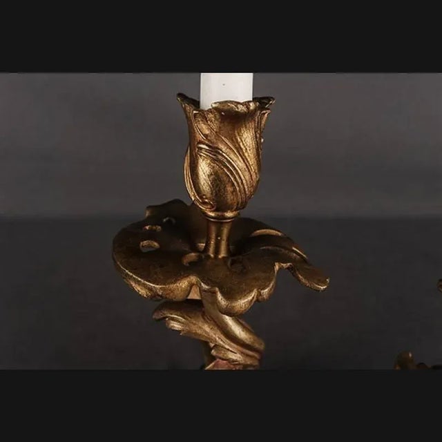 19th Century Louis XV Style Three-Lighted Luminary Wall Light, 1890s For Sale - Image 4 of 9