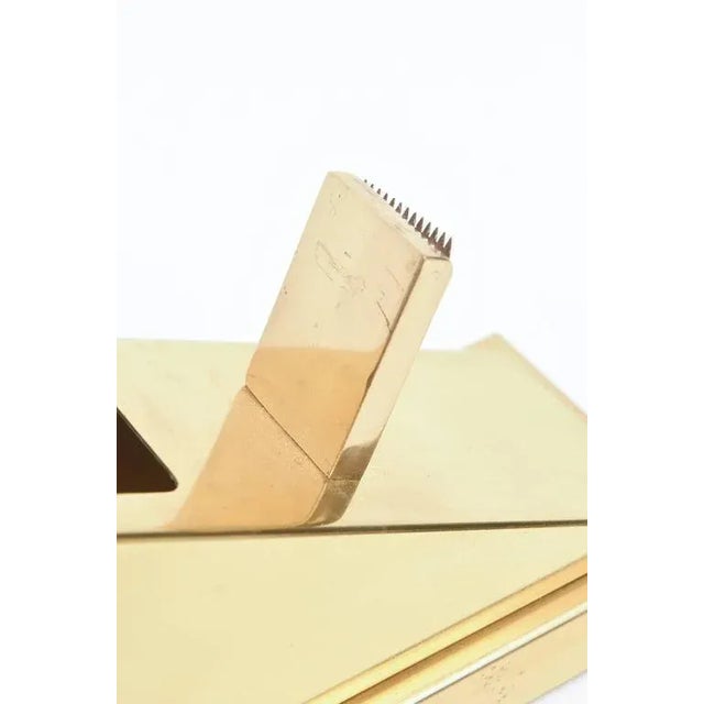 Vintage Modernist Sculptural Brass Tape Dispenser and Tape Holder, 1970's For Sale - Image 9 of 9