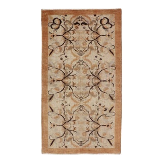Vintage Turkish Oushak Rug With All-Over Floral Design - 3′3″ × 6′3″ For Sale
