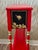 Solid Wood Console Table, Narrow Hallway Furniture, Red and Gold Palm Beach Tropical Decor For Sale - Image 10 of 11