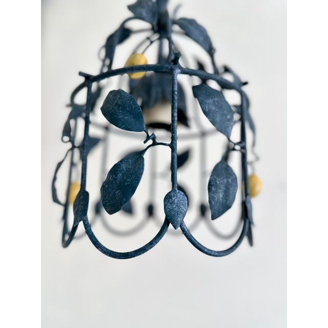 French Tole Cage Chandelier with Lemons from J.P. Ryckaert, 1980s For Sale - Image 10 of 18